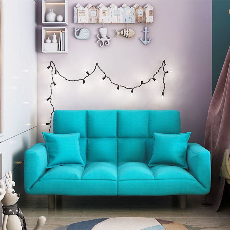 Linen Blend Contemporary Square Sofa Convertible Sofa, 45.66" L X 17.71" W X 25.98" H