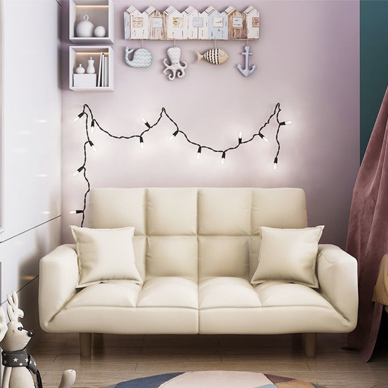 Linen Blend Contemporary Square Sofa Convertible Sofa, 45.66" L X 17.71" W X 25.98" H