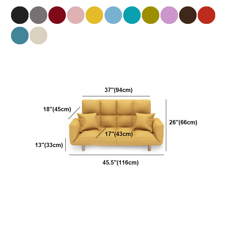 Linen Blend Contemporary Square Sofa Convertible Sofa, 45.66" L X 17.71" W X 25.98" H