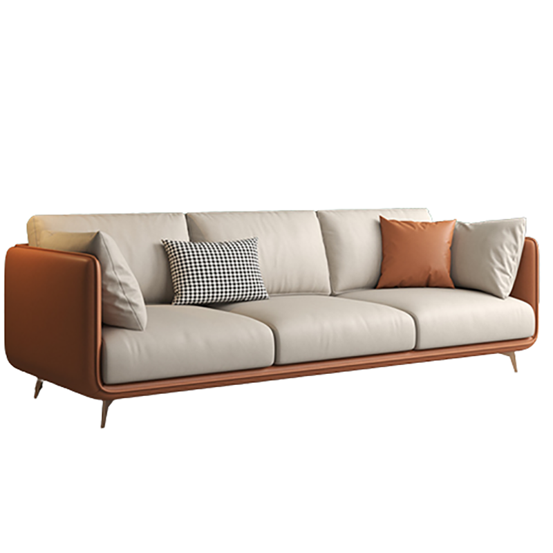 Standard Faux Leather Stain Resistant Square Arm Settee Couch