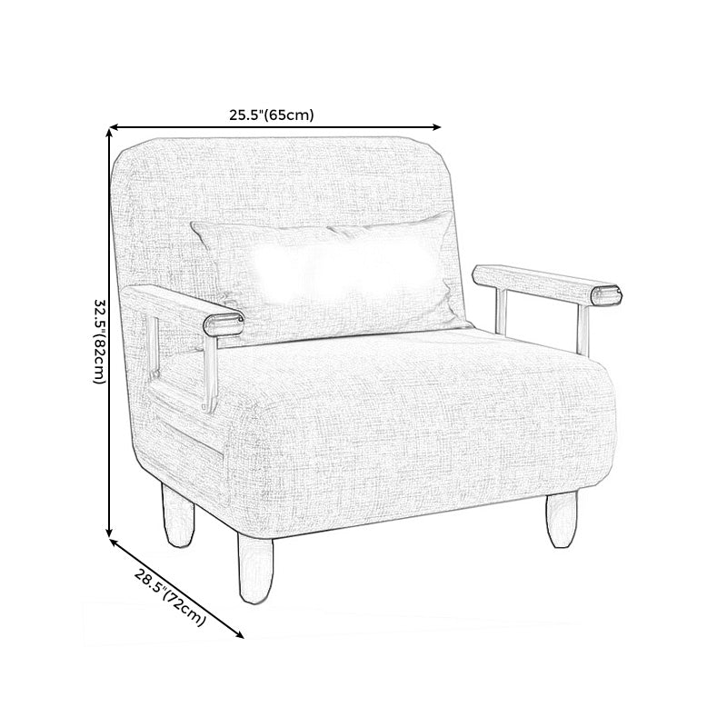 Contemporary Linen Sofa Bed with Pillow Back for Apartment and Bonus Room