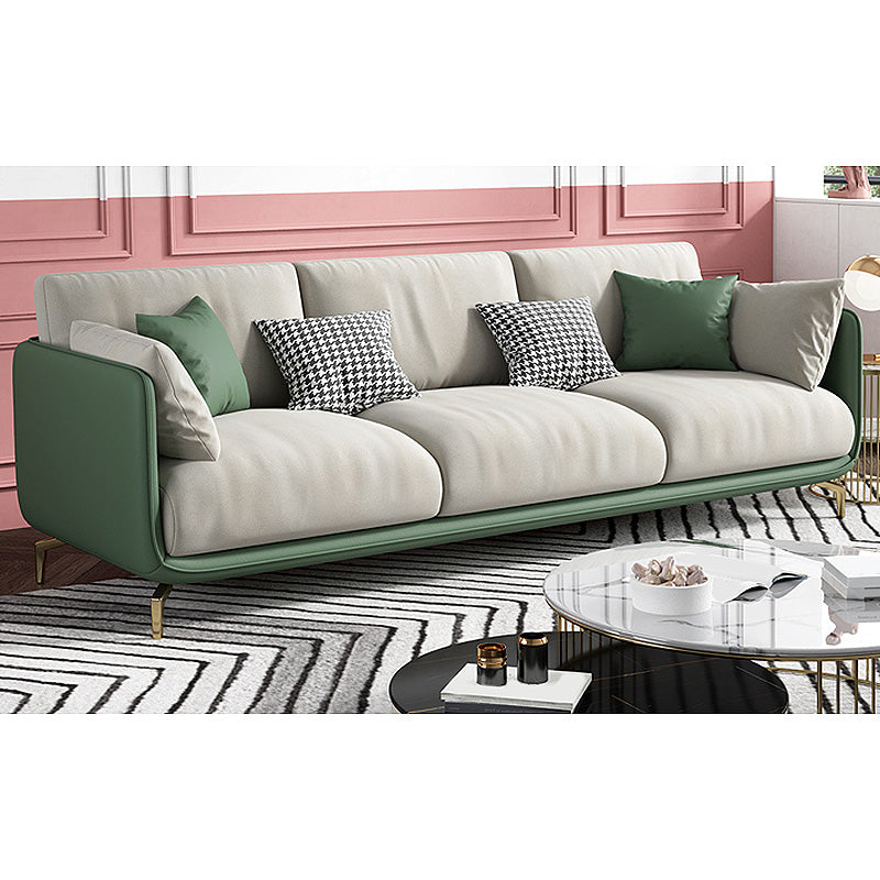 Stain Resistant Stationary Faux Leather Living Room Pillow Top Arm Seating
