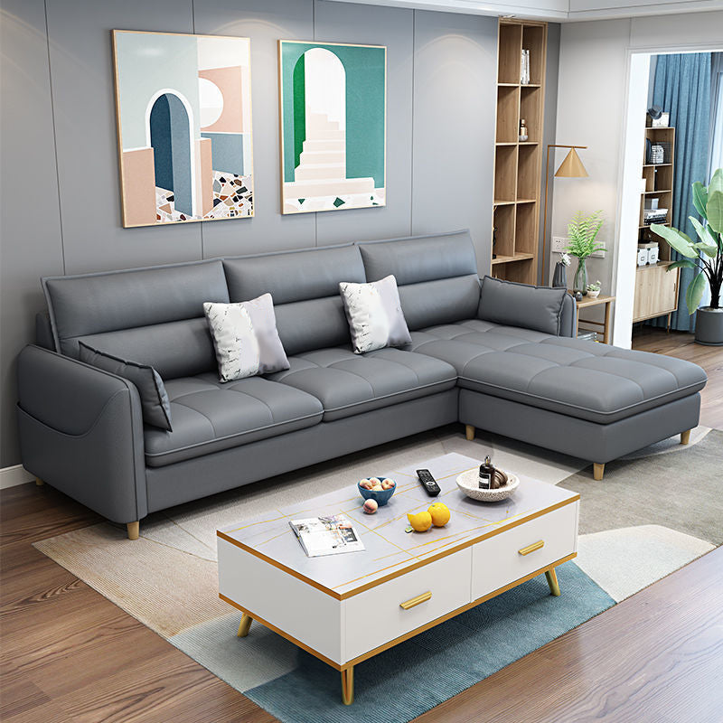 Scandinavian Modular Sofa with Pillow Top Arm and Storage for 3 People