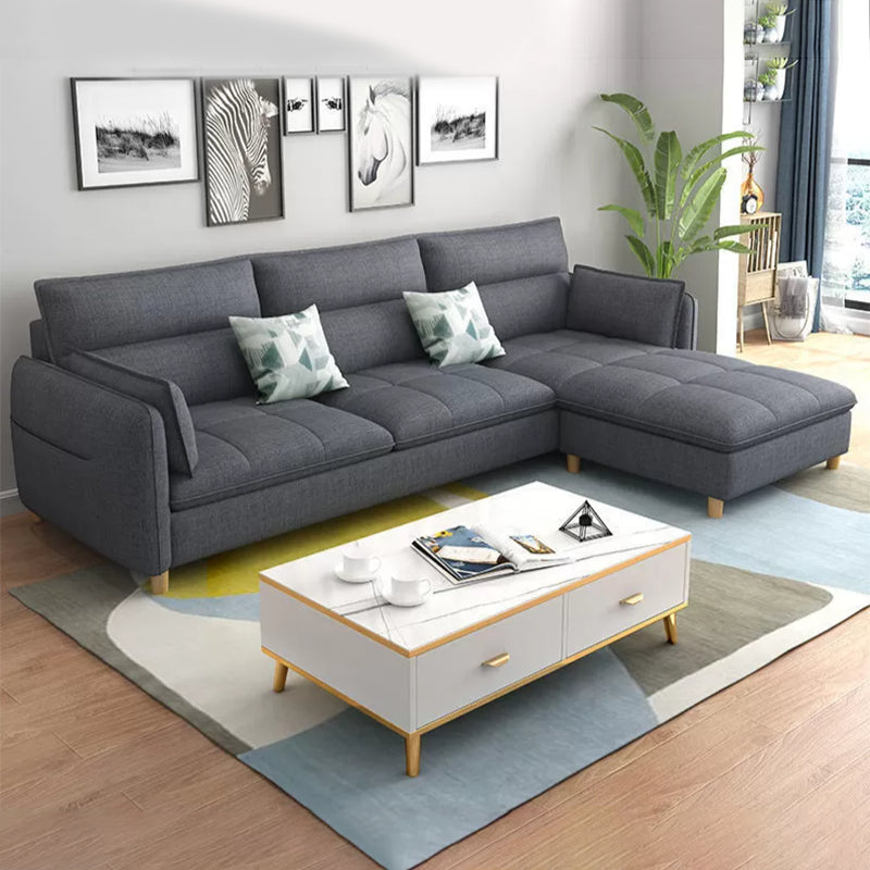 Scandinavian Modular Sofa with Pillow Top Arm and Storage for 3 People