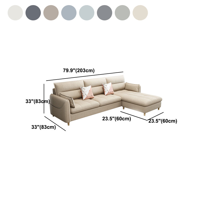 Scandinavian Modular Sofa with Pillow Top Arm and Storage for 3 People