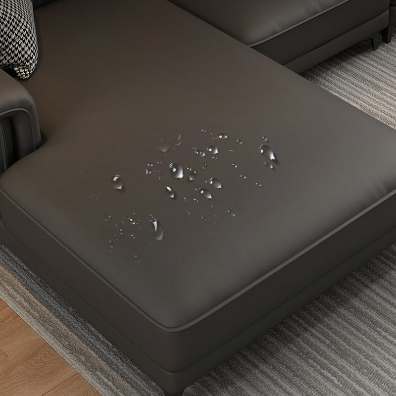 Pillow Top Arm Contemporary Back Settee Couch with Pillows in Gray