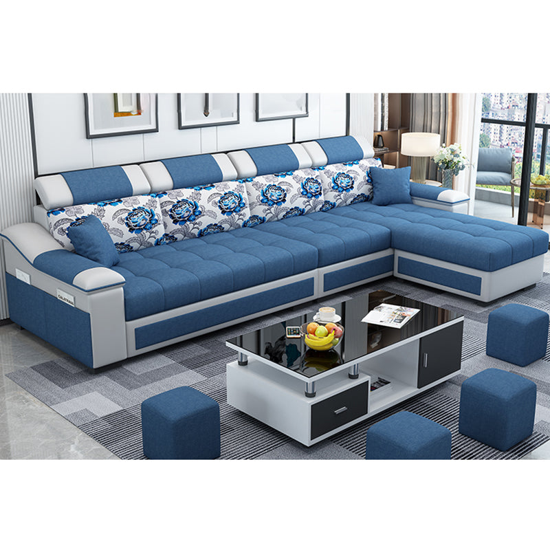 Contemporary Pillow Top Arm Reversible L-Shape Furniture Sectionals