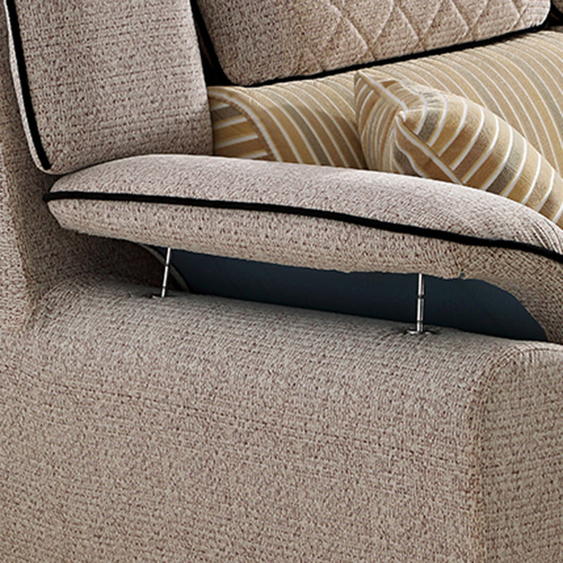 Cotton Blend and Faux Leather L-Shape Reversible Furniture Sectionals