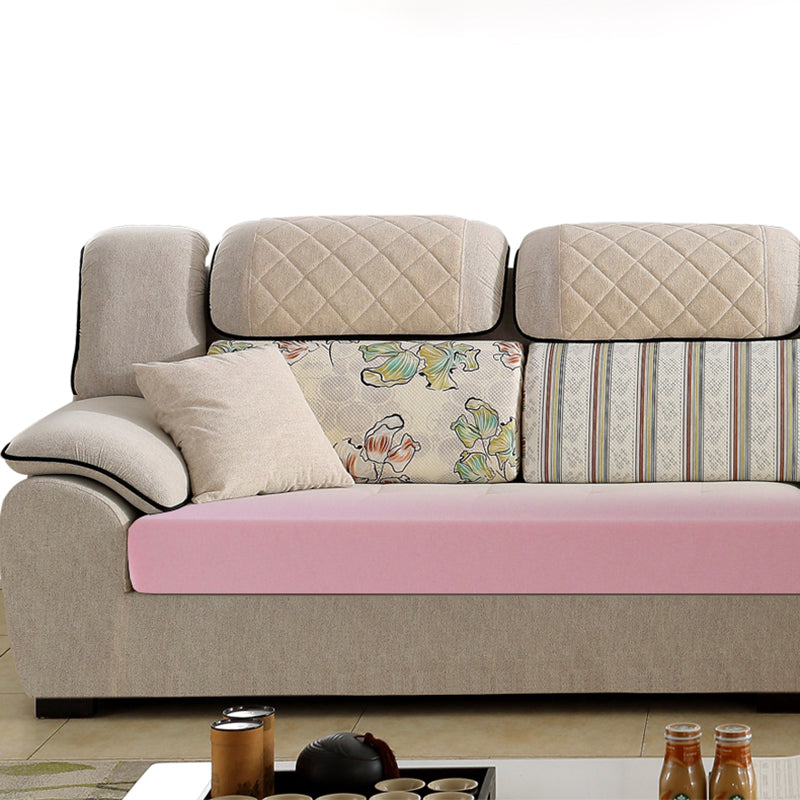 Cotton Blend and Faux Leather L-Shape Reversible Furniture Sectionals