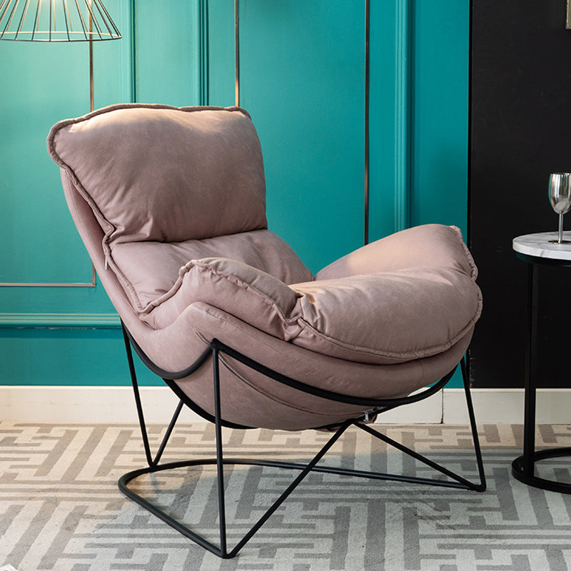 Faux Leather Armless Lounge Chair 34.25" L x 37.40" W x 34.64" H Cushion Back Chair