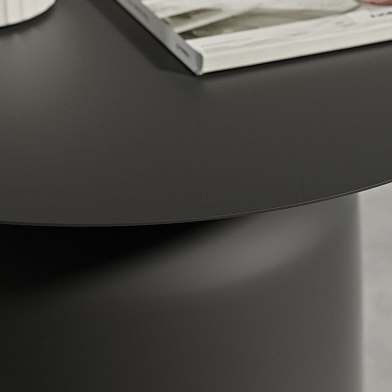 15.7"/18.5"Tall Iron Pedestal White / Black Round Coffee Table