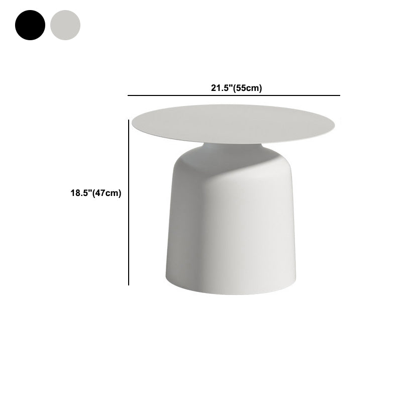 15.7"/18.5"Tall Iron Pedestal White / Black Round Coffee Table