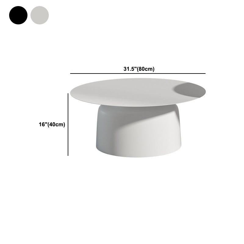 15.7"/18.5"Tall Iron Pedestal White / Black Round Coffee Table