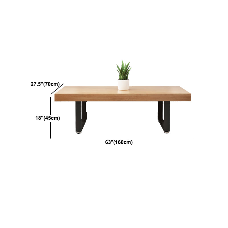 Nordic Rectangular Coffee Cocktail Table Wooden Sled Coffee Table