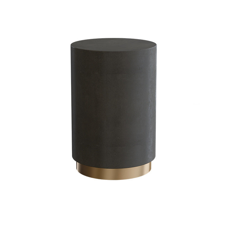 Mid-Century Modern Coffee Table Round Drum Coffee Table in Grey