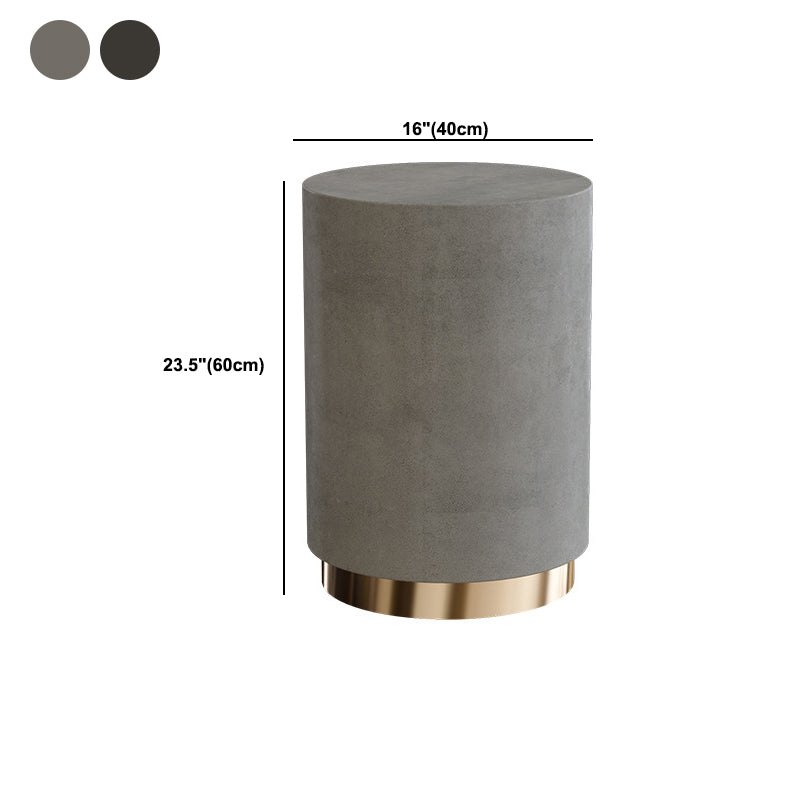 Mid-Century Modern Coffee Table Round Drum Coffee Table in Grey
