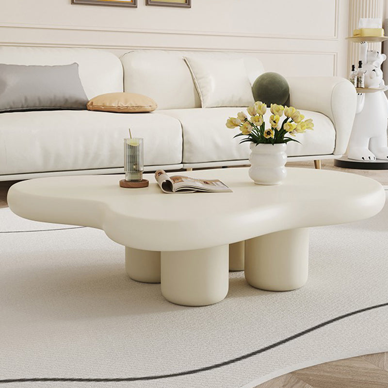 4 Legs Cloud Shaped Coffee Table Solid Wood 1 Single Cocktail Table