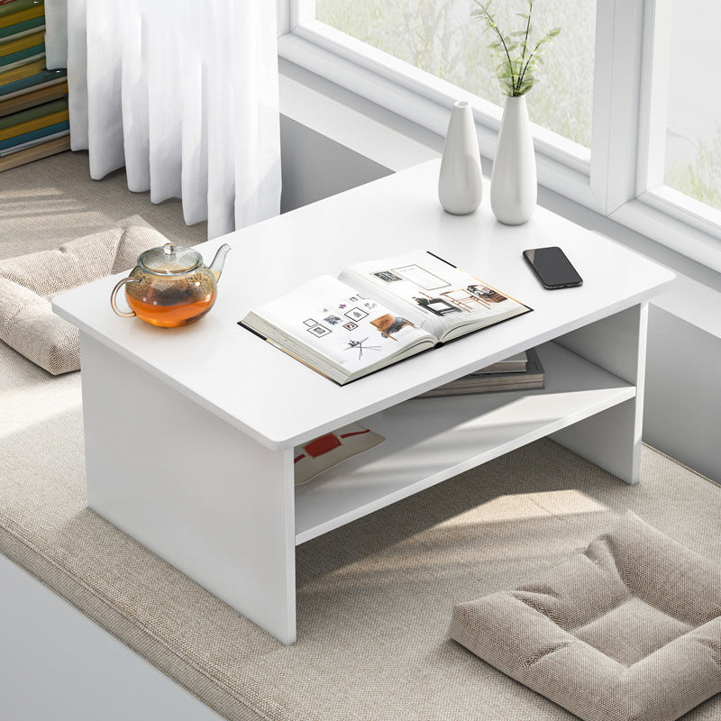 Modern 12.5"Tall Sled Rectangular Wooden Table Top Coffee Table