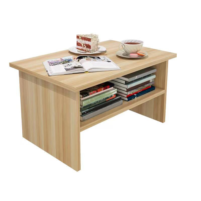 Modern 12.5"Tall Sled Rectangular Wooden Table Top Coffee Table