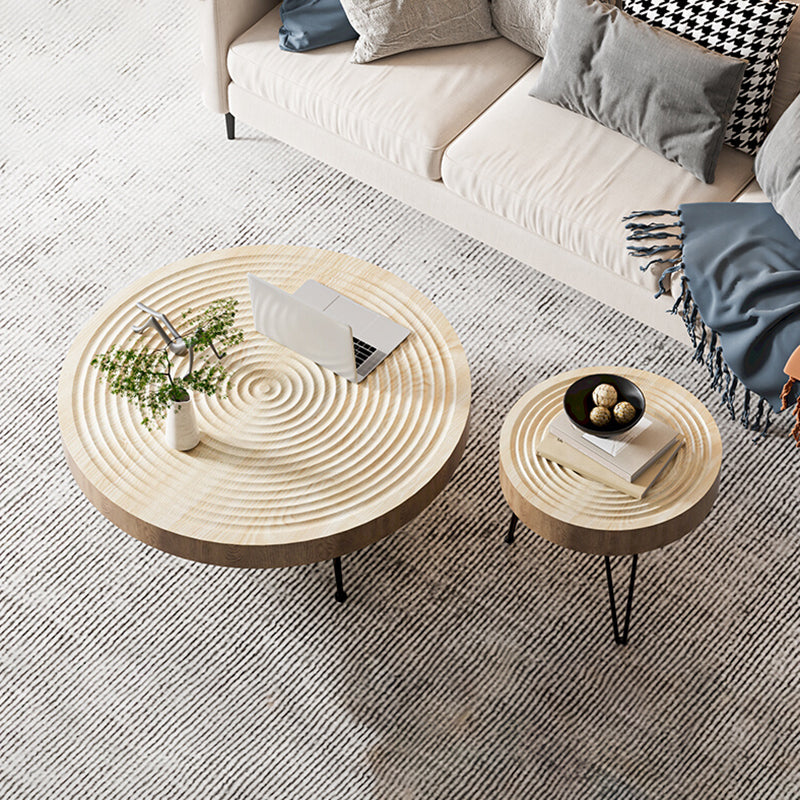 Round Wooden Coffee Table North European 3 Legs Coffee Table