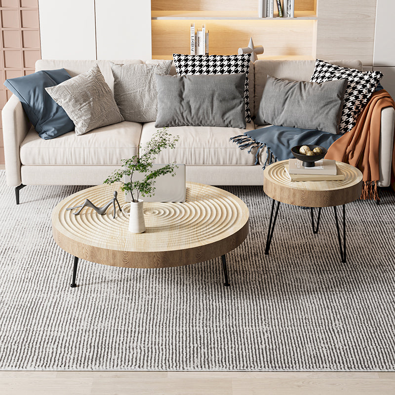 Round Wooden Coffee Table North European 3 Legs Coffee Table