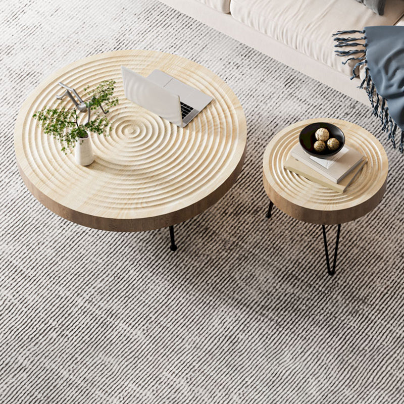 Round Wooden Coffee Table North European 3 Legs Coffee Table