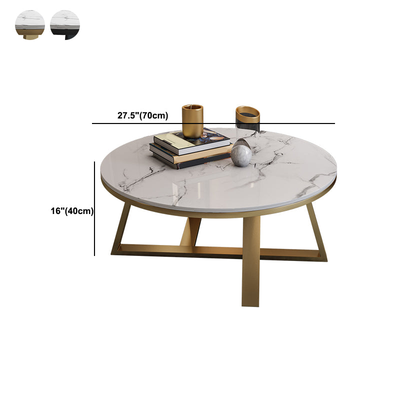 Cross Legs Coffee Table Round/Oval Cocktail Table with Gold/Black Legs