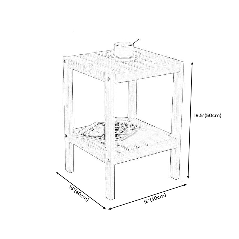 Modern Style Pine with Storage Rack Black/different/wood Color Square Side Table