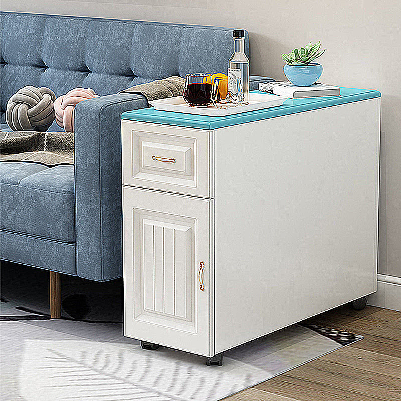 Contemporary Rectangular End Table Removanle Wood Sofa Side Table with Storage