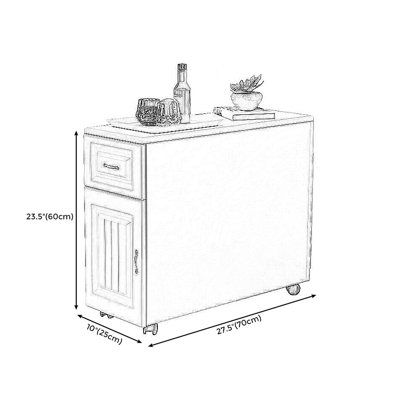 Contemporary Rectangular End Table Removanle Wood Sofa Side Table with Storage