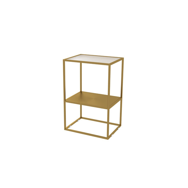 Contemporary Open Storage Nightstand Metal Night Table with Shelves