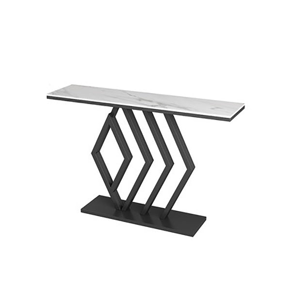 Marble Top Accent Table with Pedestal Base Console Accent Table