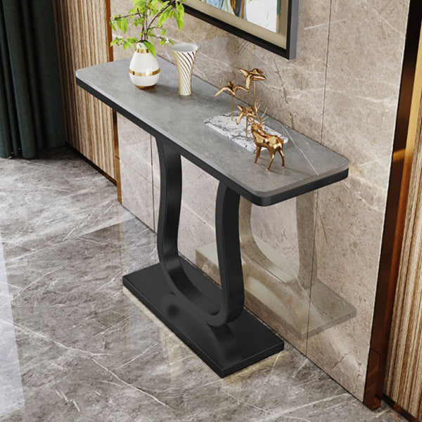 Slate 31.5"H Top Table with Pedestal Base Console Table for Hallway