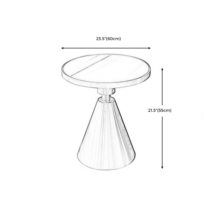 Glam Glossy Marble/Stone Top End Table Stainless Steel Pedestal Sofa Side Table