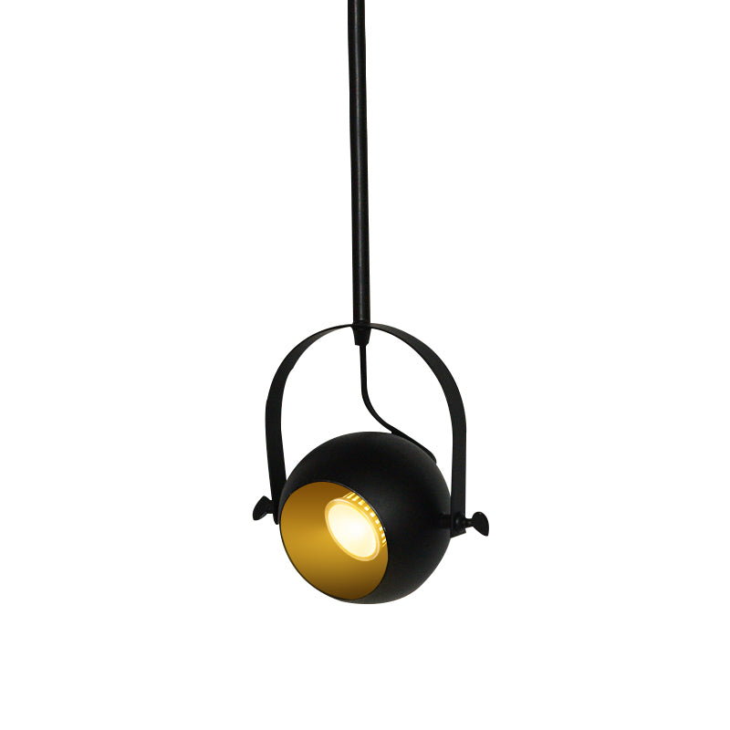 LED Dome Pendant Lighting Antiqued Black Finish Metallic Adjustable Hanging Spotlight with Handle