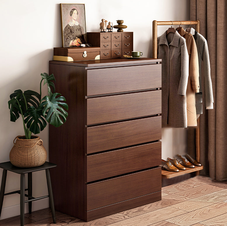 Walnut Storage Chest Modern Bedroom Storage Chest Dresser with 3 / 4 / 5 / 6 Drawers