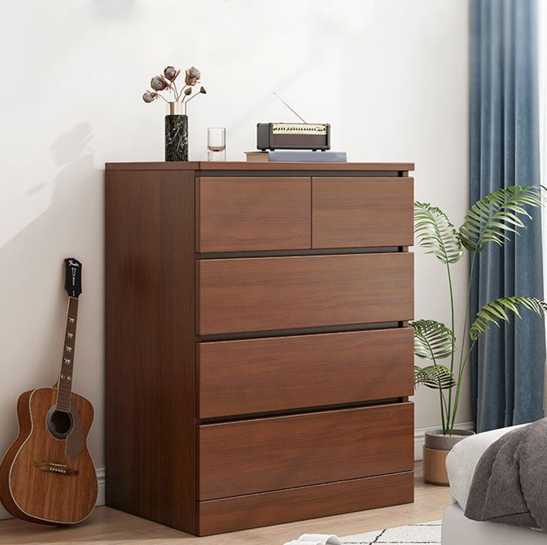 Walnut Storage Chest Modern Bedroom Storage Chest Dresser with 3 / 4 / 5 / 6 Drawers