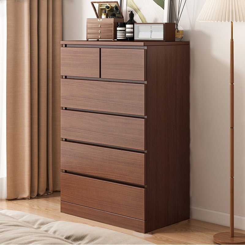 Walnut Storage Chest Modern Bedroom Storage Chest Dresser with 3 / 4 / 5 / 6 Drawers