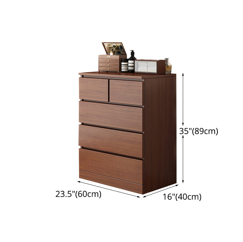 Walnut Storage Chest Modern Bedroom Storage Chest Dresser with 3 / 4 / 5 / 6 Drawers