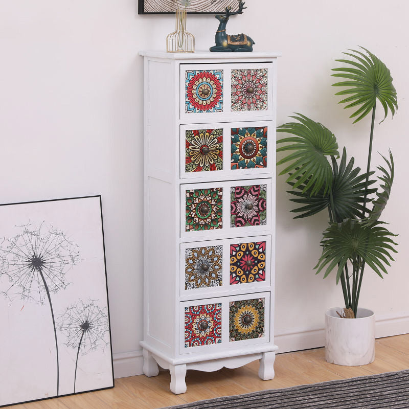 Brown Storage Chest Traditional Style Wooden Storage Chest Dresser with Drawers