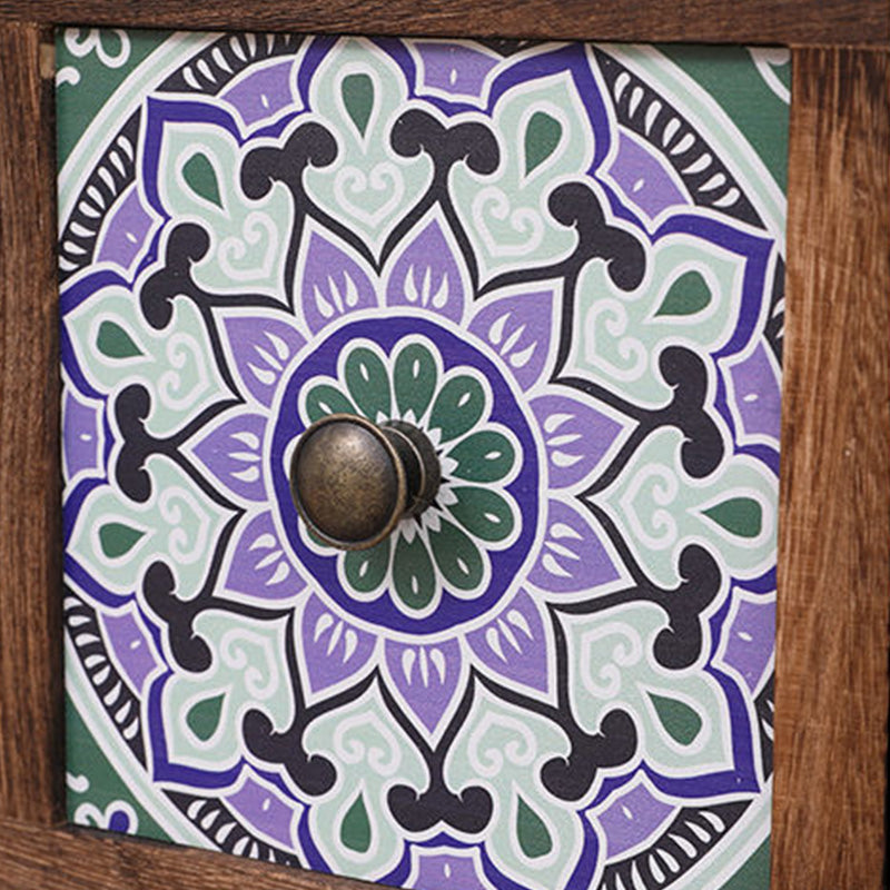 Brown Storage Chest Traditional Style Wooden Storage Chest Dresser with Drawers