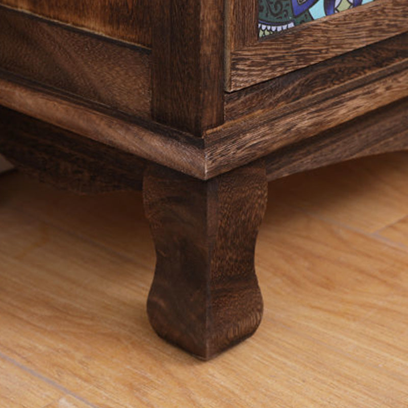 Brown Storage Chest Traditional Style Wooden Storage Chest Dresser with Drawers