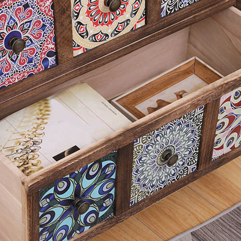 Brown Storage Chest Traditional Style Wooden Storage Chest Dresser with Drawers