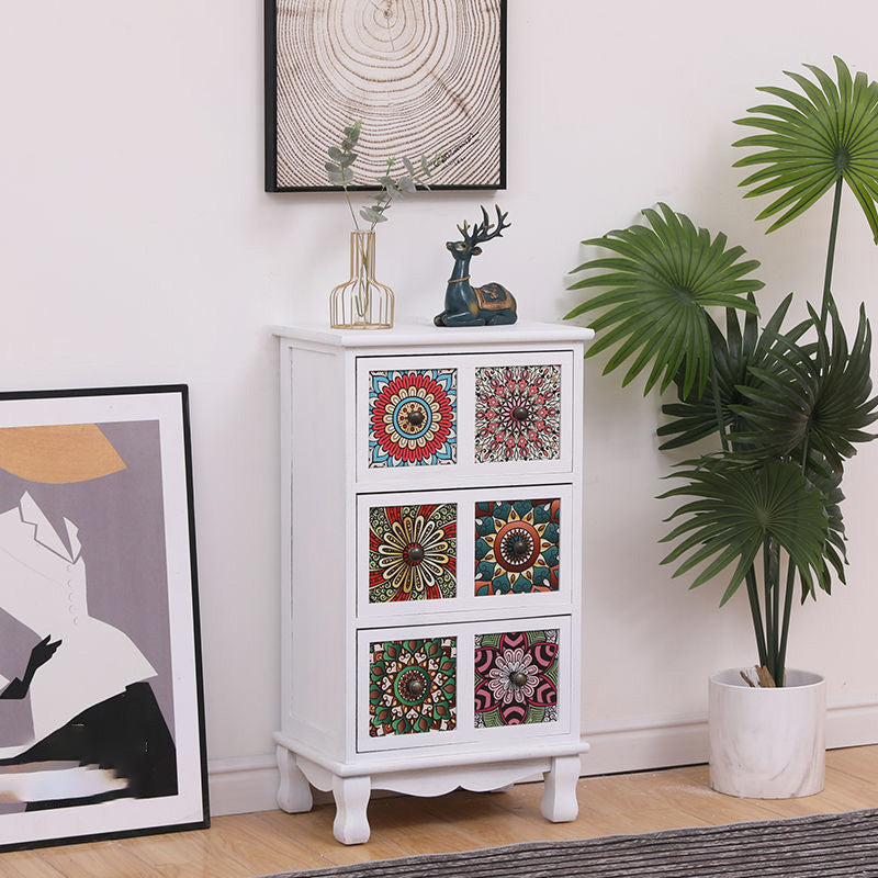 Brown Storage Chest Traditional Style Wooden Storage Chest Dresser with Drawers