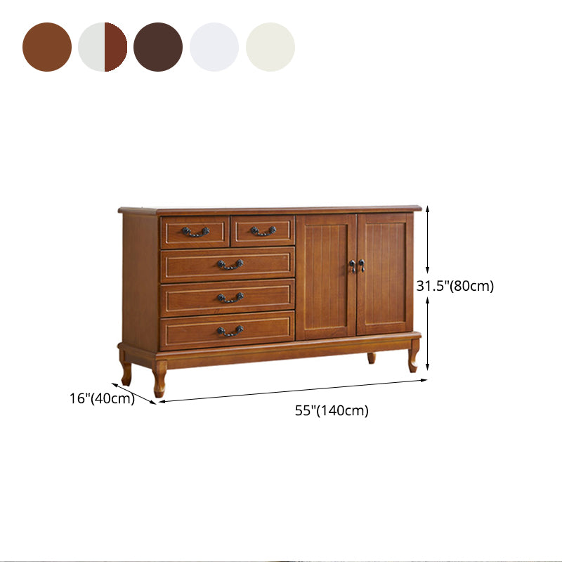 Traditional Style Storage Chest Wooden Combo Dresser in White and Brown