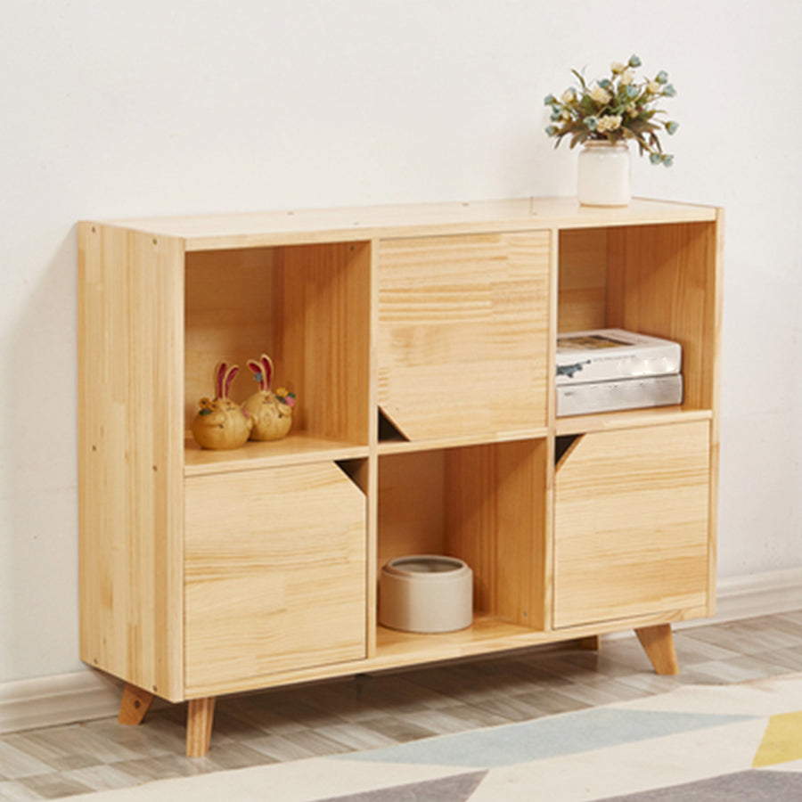 Contemporary Pine Wood Bookshelf Closed Back Bookcase for Home Office