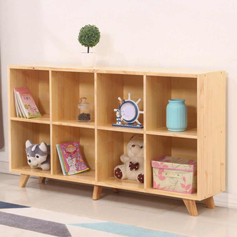 Contemporary Pine Wood Bookshelf Closed Back Bookcase for Home Office