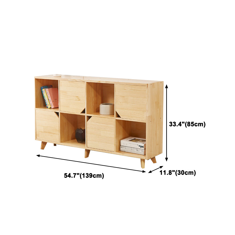 Contemporary Pine Wood Bookshelf Closed Back Bookcase for Home Office