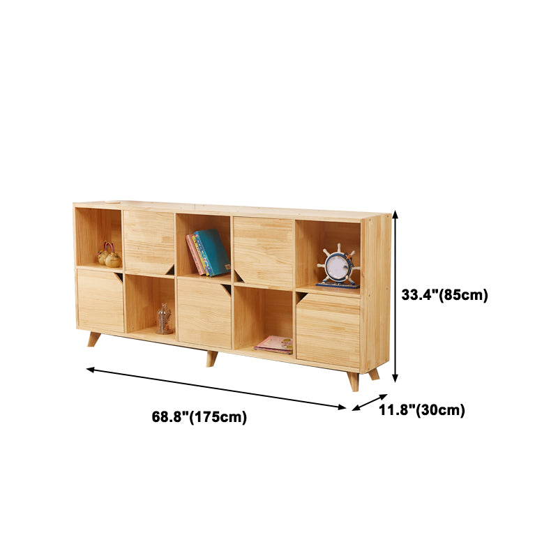 Contemporary Pine Wood Bookshelf Closed Back Bookcase for Home Office
