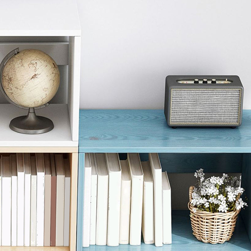 Contemporary Engineer Wood Bookshelf Open Back Bookcase,17.7"L x 7.9"W x 11"H